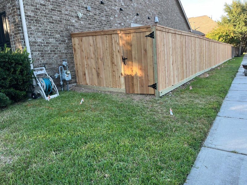 Finished cedar privacy fence panels