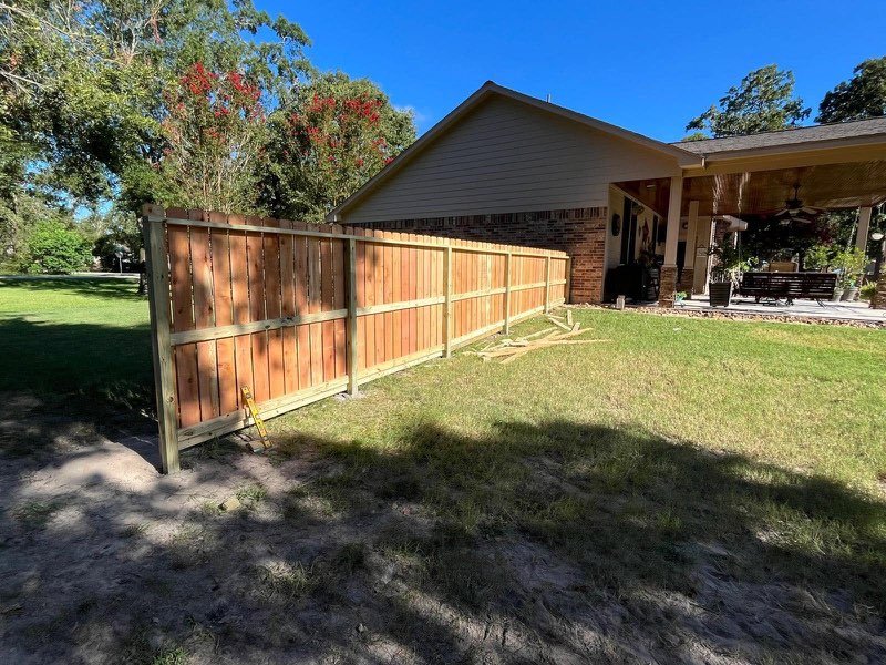 Cedar fence installation detail