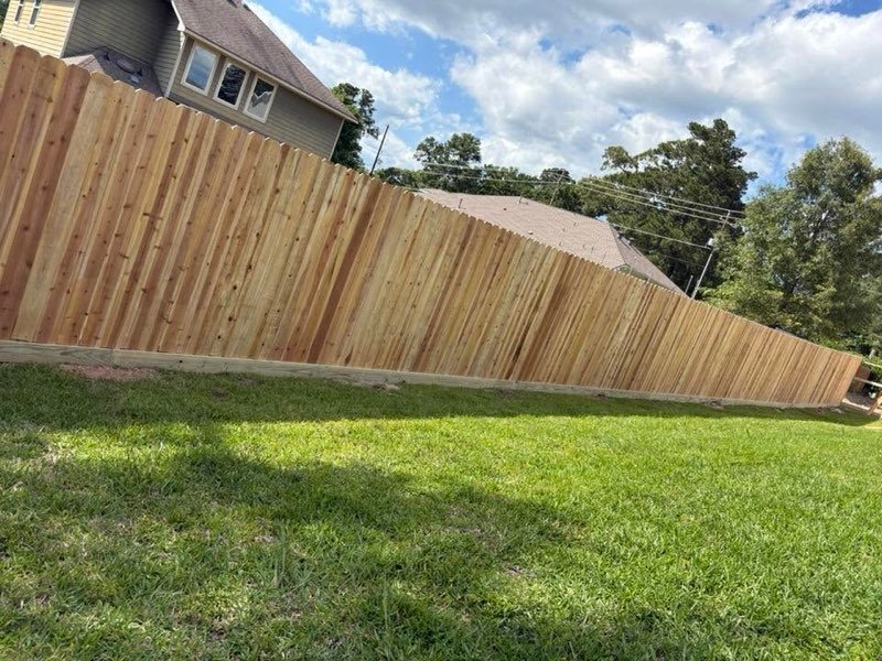 Cedar fence panel close-up